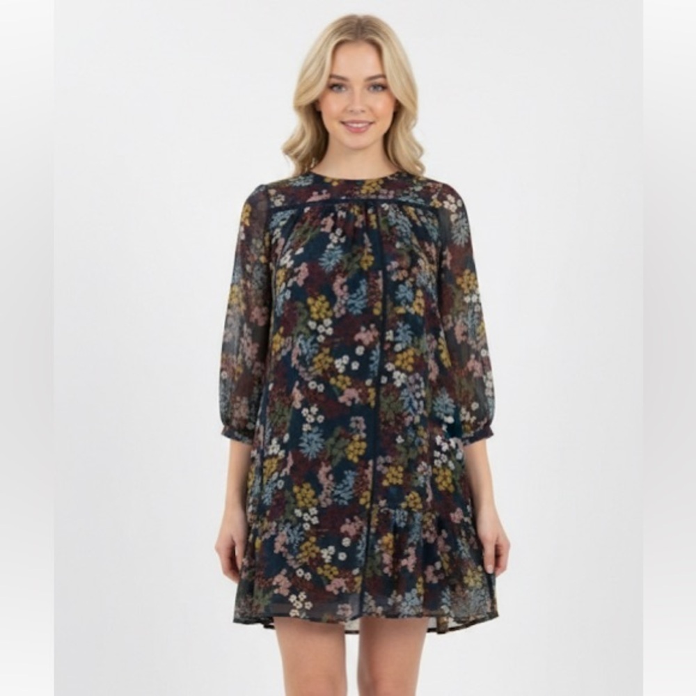 LOFT small petite pull on floral boho dress